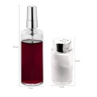 Galheteiro De Vidro Spray Base Inox Kit Saleiro Vinagre Azeite Galheta Vinagreiro Azeiteiro - 7