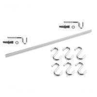 Barra De Parede Cozinha 6 Ganchos 80cm Com Kit Instalação - 1