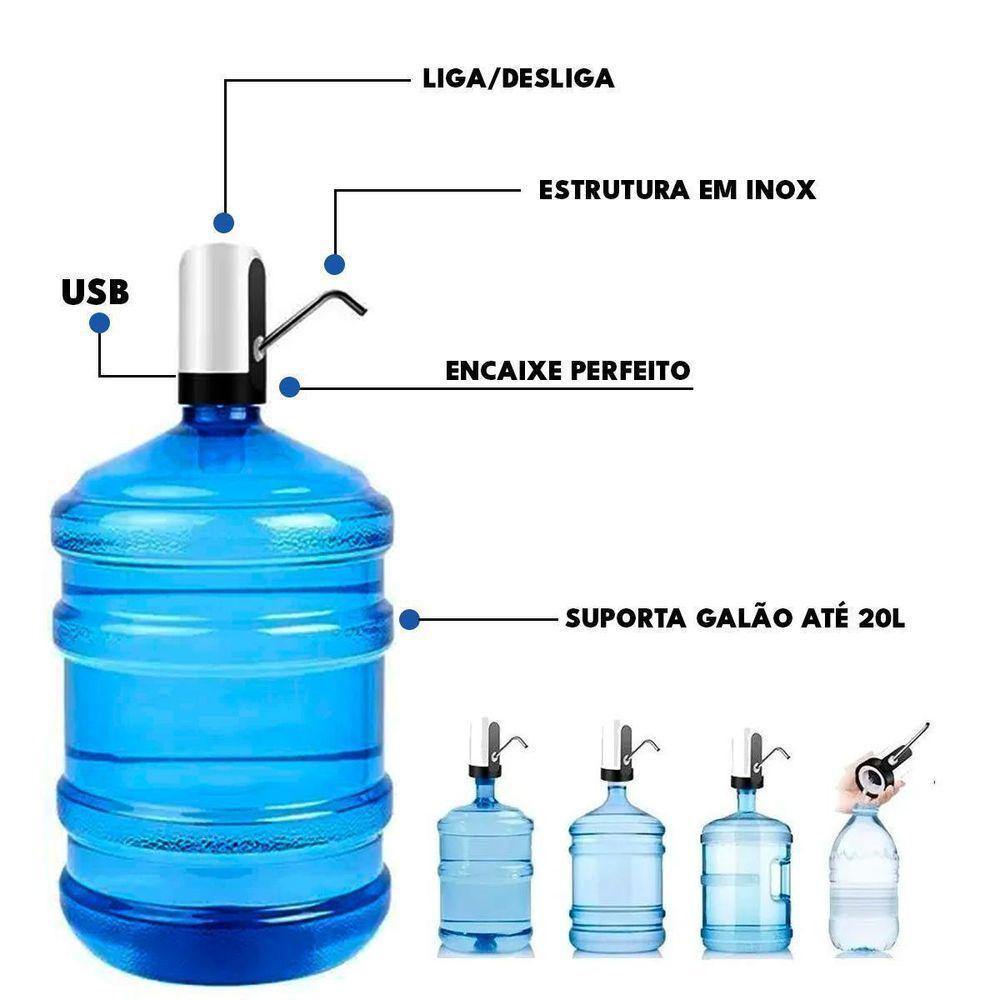 Bomba De Agua Para Bebedouro Galao Eletrico Usb Automática - 4
