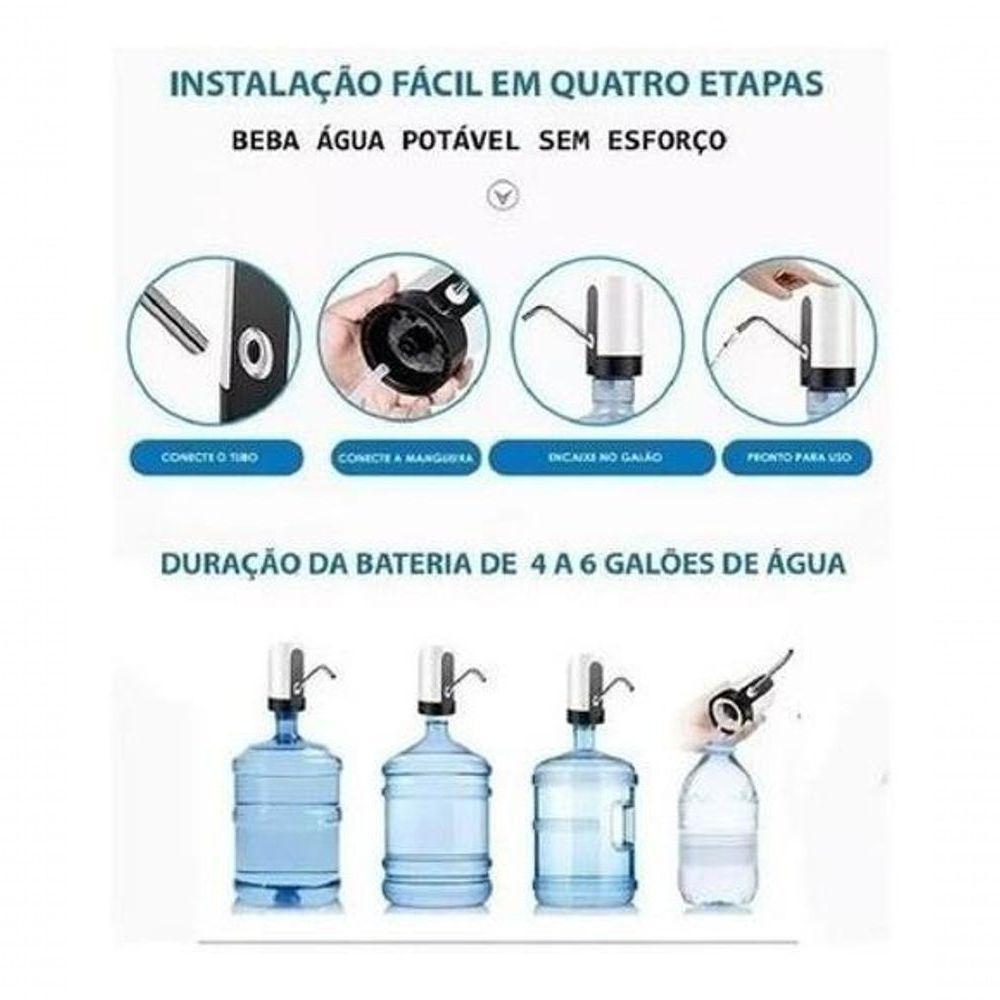 Bomba Elétrica Automática Bebedouro Galão água Recarregável - 2