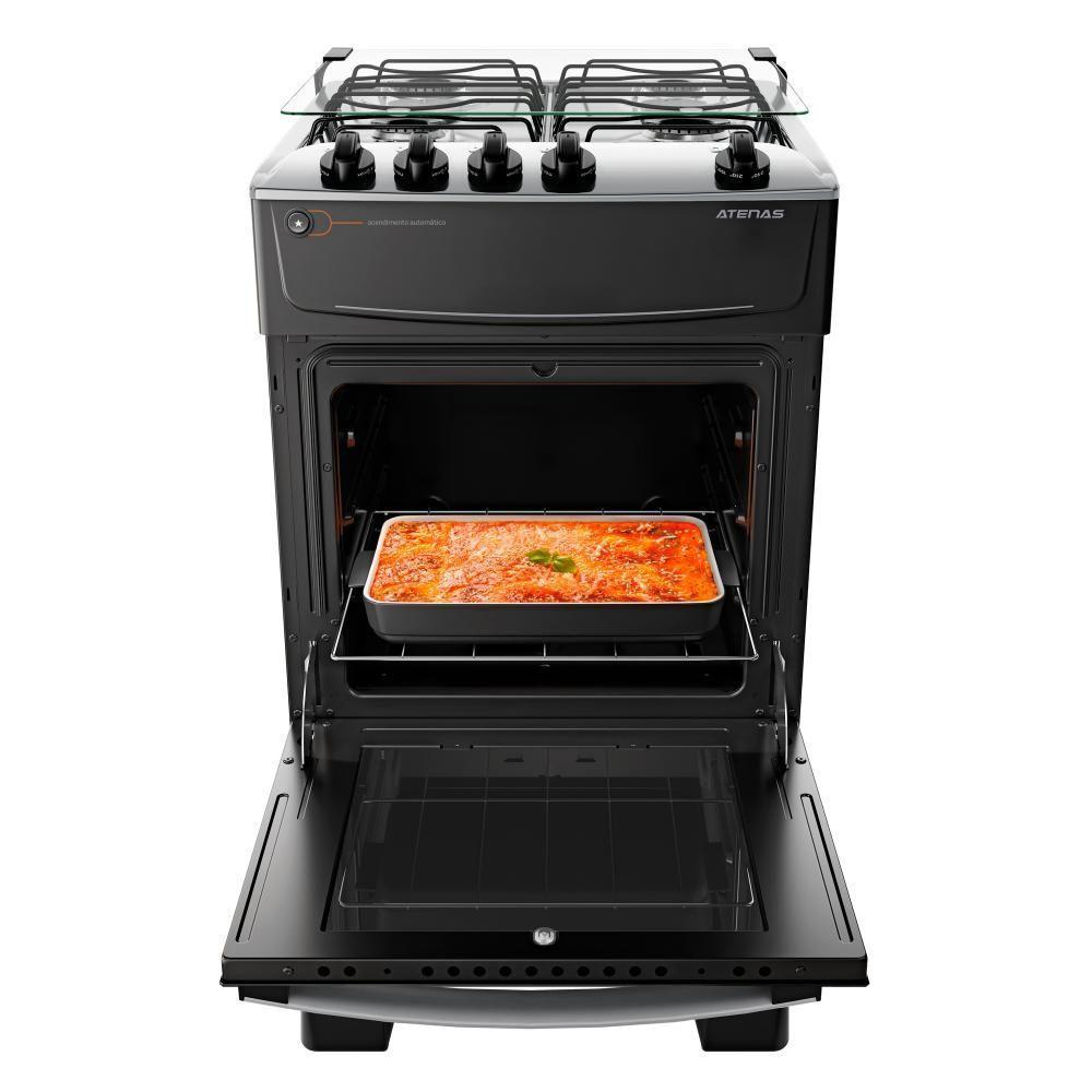 Fogão 4 Bocas Preto Com Mesa Inox Atlas Atenas Bivolt - 7