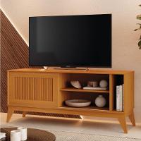 Rack Bancada Para Tv Até 55 Polegadas 1,36m Ripado Impressão 3d 1 Porta Cedro Aruba Edn Cedro - 2