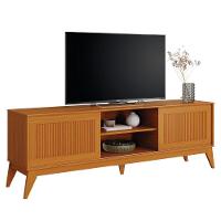 Rack Bancada Para Tv Até 65 Polegadas 1,80m Ripado Impressão 3d 2 Portas Cedro King Edn Cedro - 1