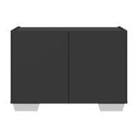 Mesa De Cabeceira Com Pés 2 Portas Multimóveis Mp4134 Preta/branca Preto/branco - 5