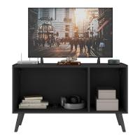 Rack Retrô Para Tv Até 32 Polegadas Com 3 Portas Multimóveis Mp1067 Preto Preto - 3