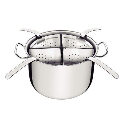 Cozi-pasta Tramontina Professional Em Aço Inox Com 4 Divisórias 30 Cm 13,5 L Tramontina