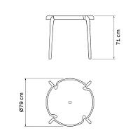 Mesa Tramontina Clarice Em Polipropileno E Fibra De Vidro Marrom Tramontina - 3