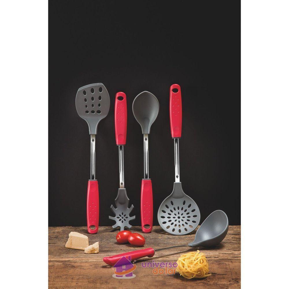 Espumadeira Tramontina Utilitá Em Nylon Com Cabo De Polipropileno Vermelho Tramontina - 2