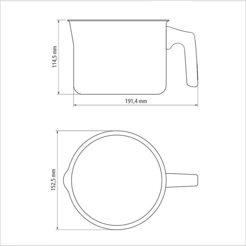 Fervedor Tramontina Turim Em Alumínio Antiaderente Starflon Max Chumbo 14cm 1,7l Tramontina - 3