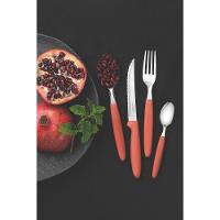 Faqueiro Ipanema Com Lâminas Em Aço Inox E Cabos De Polipropileno Goiaba Com Pote Plástic - 2