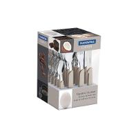 Faqueiro Carmel Com Lâminas Em Aço Inox E Cabos De Polipropileno Natural Médio 24 Peças - 3