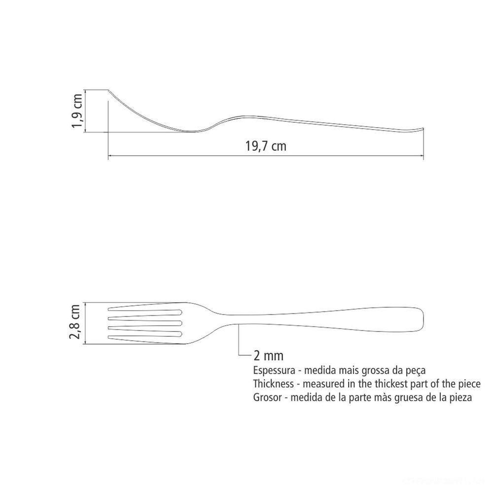 Faqueiro Amazonas Tramontina Em Aço Inox 72 Peças Com Facas De Mesa - Sem Estojo Tramontina - 2