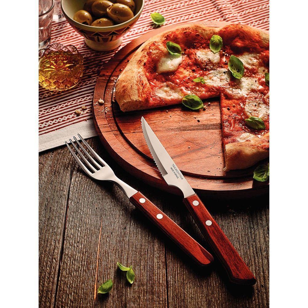 Garfo De Mesa Tramontina Em Aço Inox E Cabo Madeira Polywood Tramontina - 2