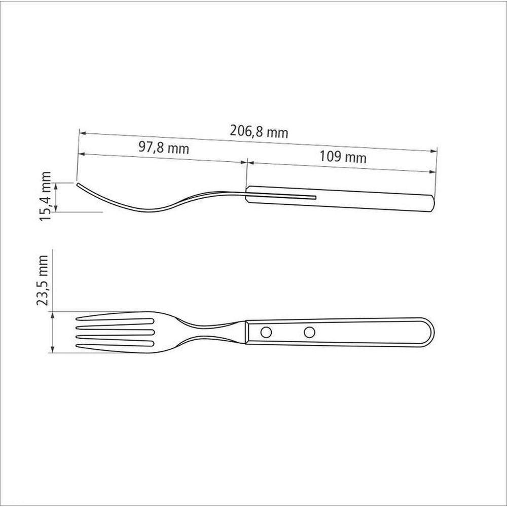 Garfo De Mesa Tramontina Em Aço Inox E Cabo Madeira Polywood Tramontina - 4