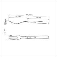 Garfo De Mesa Tramontina Em Aço Inox E Cabo Madeira Polywood Tramontina
