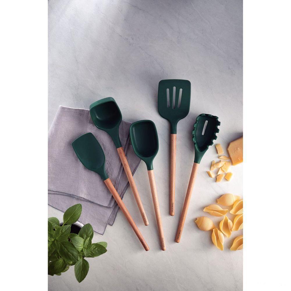 Espátula Tramontina Live Em Silicone Verde Com Cabo Em Madeira Tramontina - 3