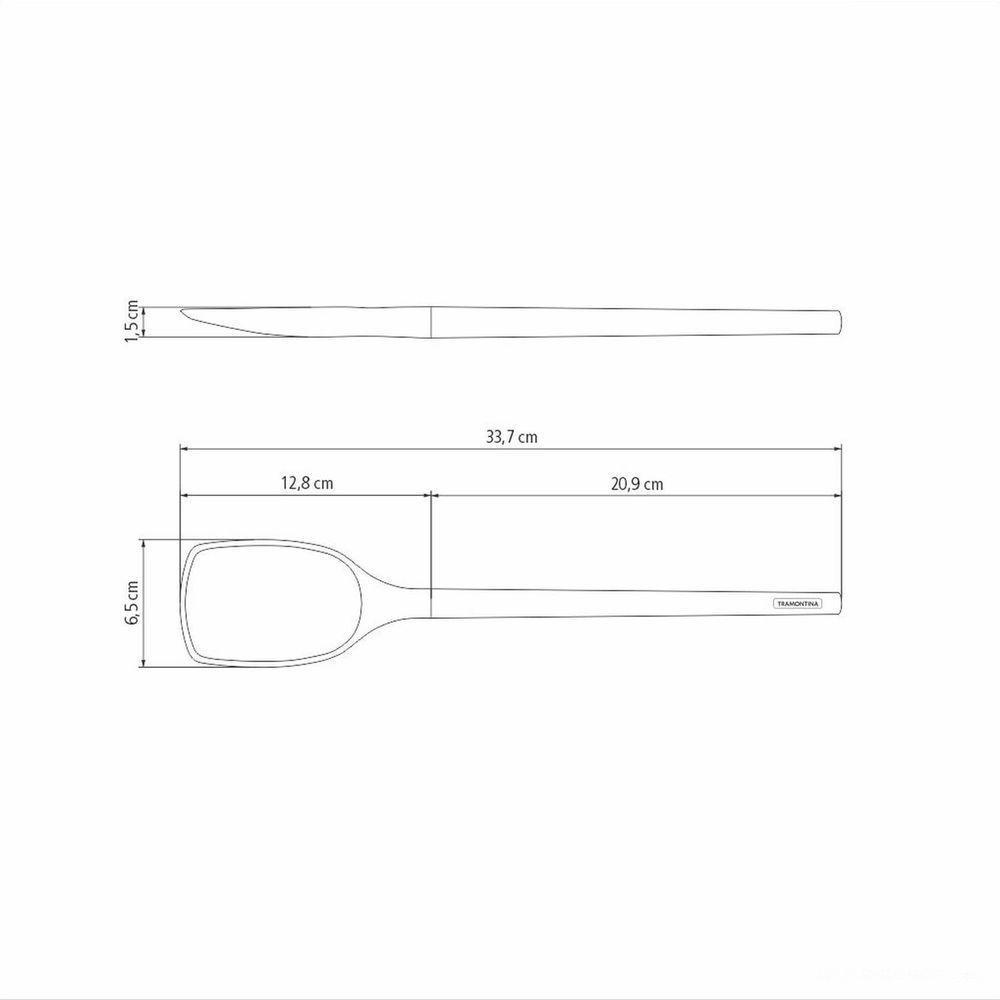 Espátula Tramontina Live Em Silicone Verde Com Cabo Em Madeira Tramontina - 4