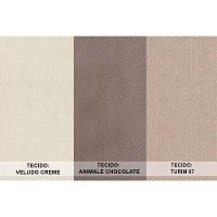 Kit Mesa Londrina C- Tampo Vidro 180cm + 6 Cadeiras Londrina Imbuia Linho Bege - 6