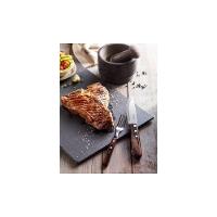 Jogo De Talheres Para Churrasco Jumbo Em Aço Inox Com Cabo Castanho Polywood 12 Peças