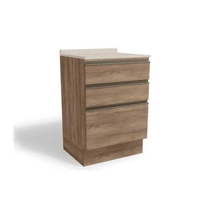 Balcão De Cozinha Modulado Maxxi G743 3 Gavetas C/tampo 60cm Nogal/orion - Kappesberg