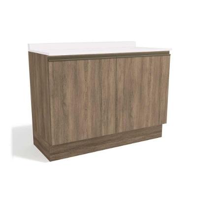 Balcão de Cozinha Modulado Maxxi G745 2 Portas c/Tampo 120cm Nogal/Branco - Kappesberg