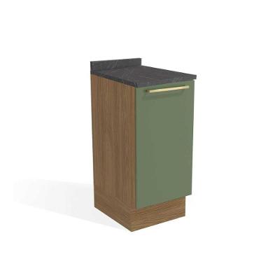 Balcão De Cozinha Modulado Botanic M621 1 Porta C-tampo 40cm Nogueira-oliva-cinzel - Kappesberg
