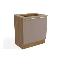 Balcão De Cozinha Modulado Botanic M623 P/cooktop 2 Portas C/tampo 80cm Nogueira/fendi/nogueira - Kappesberg - 1