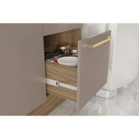 Balcão de Cozinha Modulado Botanic M624 c/ 2 Portas e 3 Gavetas s/Tampo 120cm Nogueira/Fendi - Kappesberg - 6