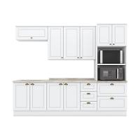 Kit De Cozinha Modulada 7 Peças Americana (2 Aéreos. 2 Balcões, 1 Paneleiro, 2 Complemento) Branco - Henn