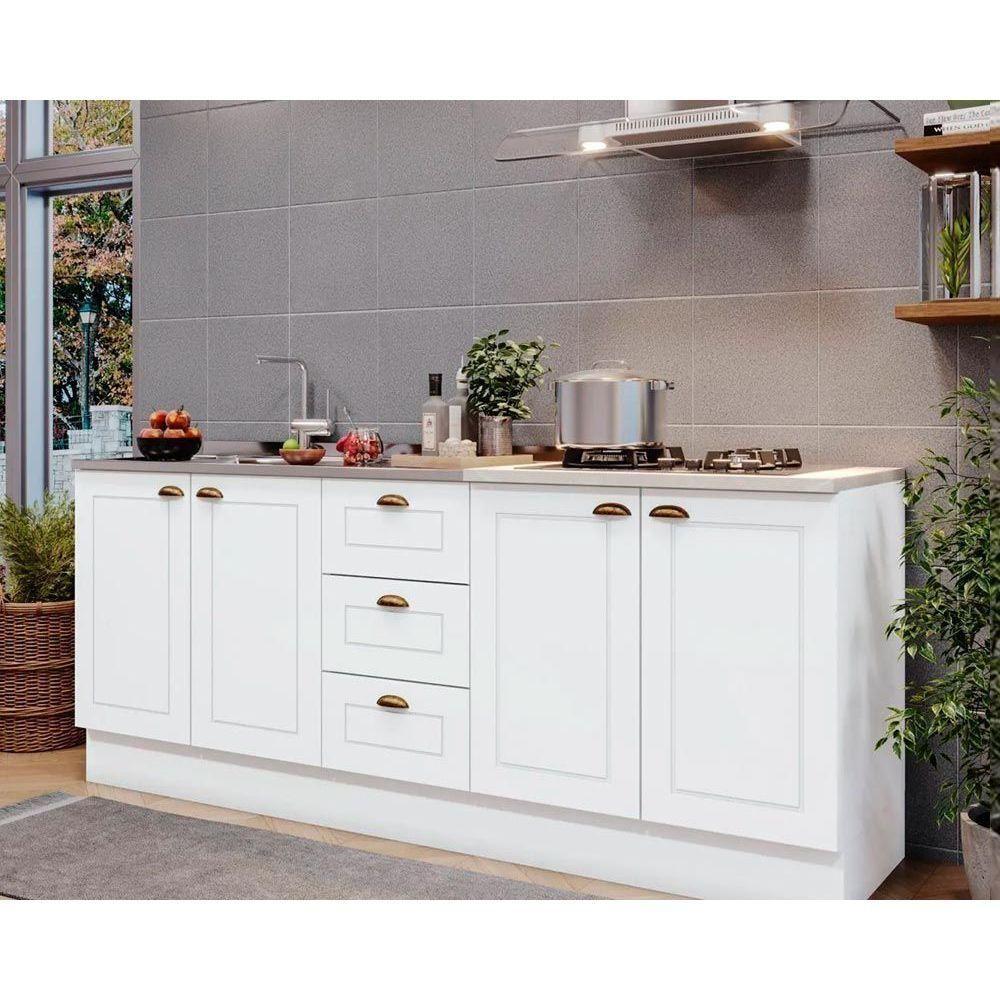 Kit De Cozinha Modulada 3 Peças Americana (2 Balcões. 1 Complemento) Branco - Henn - 1