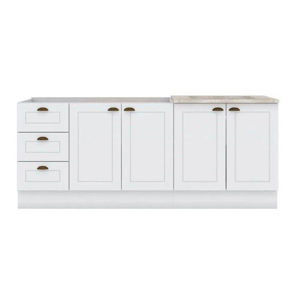 Kit De Cozinha Modulada 3 Peças Americana (2 Balcões. 1 Complemento) Branco - Henn - 6