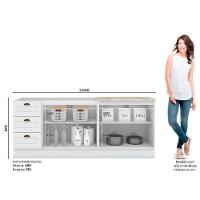 Kit De Cozinha Modulada 3 Peças Americana (2 Balcões. 1 Complemento) Branco - Henn - 5
