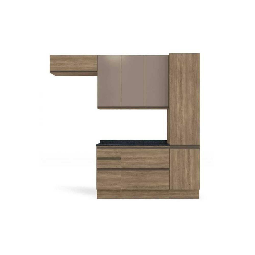 Cozinha Modulada Completa Maxxi (2 Armários + 1 Balcão + 1 Paneleiro + 1 Complemento) 5 Peças CZ245 Nogal - Kappesberg - 7