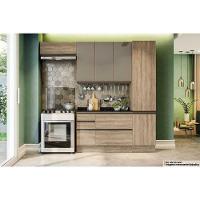 Cozinha Modulada Completa Maxxi (2 Armários + 1 Balcão + 1 Paneleiro + 1 Complemento) 5 Peças CZ245 Nogal - Kappesberg - 1