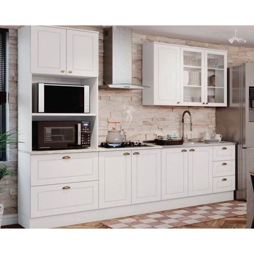 Kit De Cozinha Modulada 5 Peças Americana (1 Aéreo. 2 Balcões, 1 Paneleiro, 1 Complemento) Branco - Henn - 1
