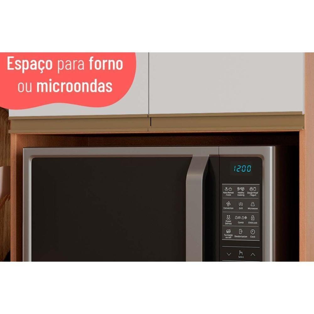 Cozinha Modulada Completa Thela Macadâmia 5 Peças (2Aéreos+1Balcão+2Paneleiros) CZC18 Freijo/Branco - Telasul - 3