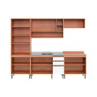 Cozinha Modulada Completa Thela Macadâmia 5 Peças (2Aéreos+1Balcão+2Paneleiros) CZC18 Freijo/Branco - Telasul - 7