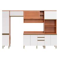 Cozinha Modulada Telasul Thela Macadâmia Thela Macadâmia 5 Peças (2Aéreos+1Balcão+2Paneleiros) CZC20 Freijo/Branco-Telasul - 8