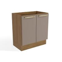 Balcão De Cozinha Modulado Botanic M623 C/ 2 Portas S/tampo 80cm Nogueira/fendi - Kappesberg - 1