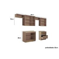 Cozinha Modulada Kappesberg Maxxi 7 Peças (4 Armários + 2 Balcões + 1 Complementos) C6P29 Nogal-Kappesberg - 3