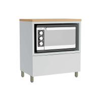 Balcão de Cozinha Modulado Marquesa Forno 1 Gaveta c/ Tampo 80cm Branca/Nature - Nesher - 1