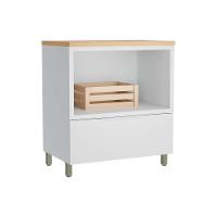 Balcão de Cozinha Modulado Marquesa Forno 1 Gaveta c/ Tampo 80cm Branca/Nature - Nesher - 5