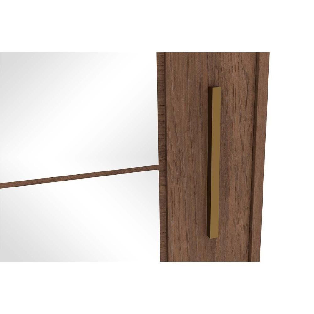 Guarda Roupas 2 Portas de Correr e 3 Gavetas c/ Espelho e Pés Verg Branco - Henn - 4