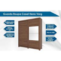 Guarda Roupas 2 Portas de Correr e 3 Gavetas c/ Espelho e Pés Verg Branco - Henn - 3