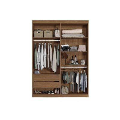 Guarda Roupa Solteiro Buriti 4 Portas 2 Gavetas Jatoba-areia Santos Andirá