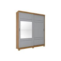 Guarda Roupa Casal 2 Portas de Correr e 3 Gavetas c/ Espelho e Pés Verg Branco - Henn - 9