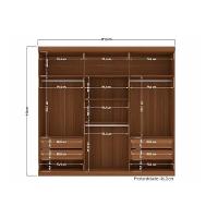 Guarda Roupa 6 Portas e 4 Gavetas c/ Espelho Buriti jatoba/Areia - Santos Andirá - 5