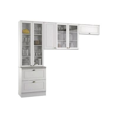 Kit de Cozinha Completa Americana CPT11 2 Portas 2 Gavetas MDF 54cm Branco