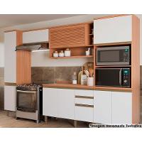 Kit de Cozinha Completa 5 Peças Thela Macadâmia (2Aéreos+1Balcão+2Paneleiros) CZC20 Freijo/Branco - Telasul - 1
