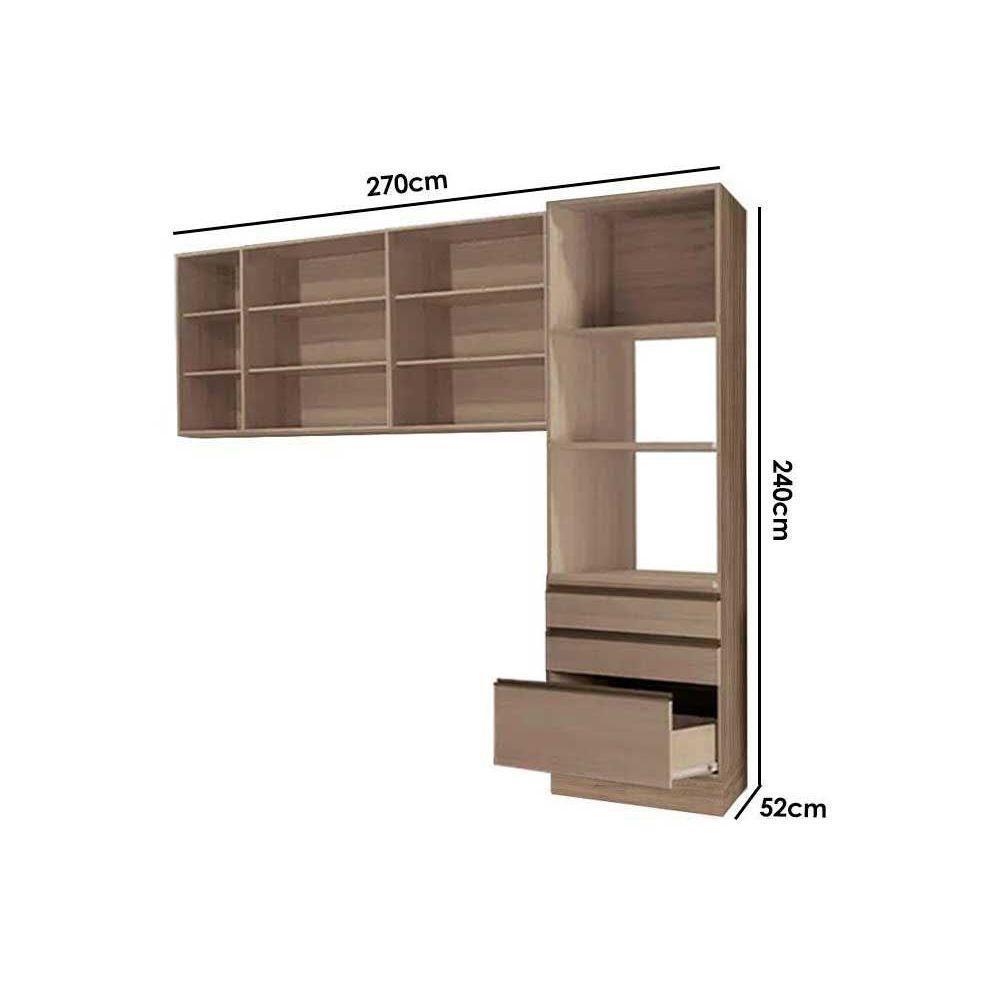 Kit De Cozinha 3 Peças Maxxi (2 Armários + 1 Paneleiro) Cpt36 Nogal - Kappesberg - 5